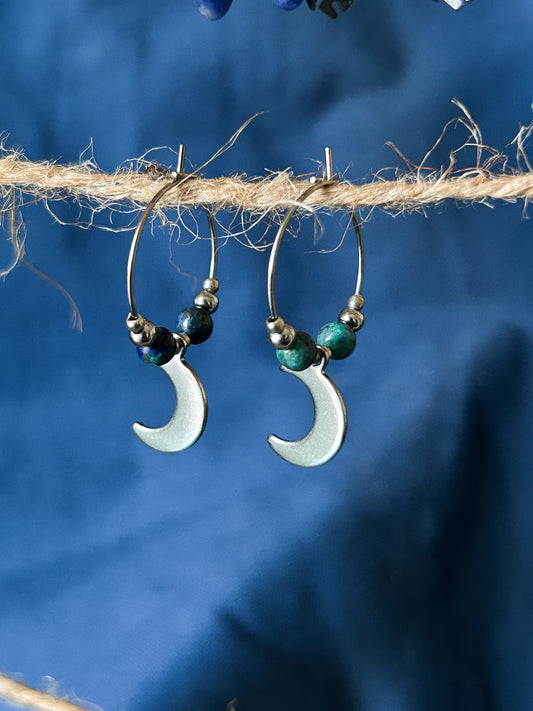 Orecchini NewMoon con Crisocolla