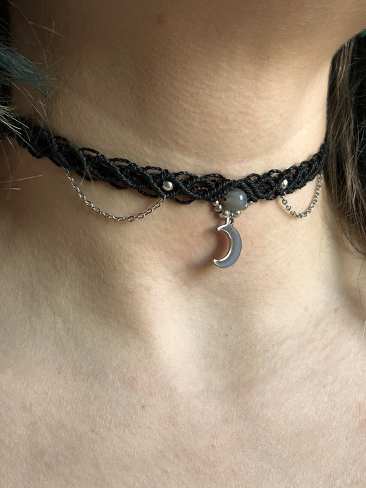 Choker FUEGO con Labradorite