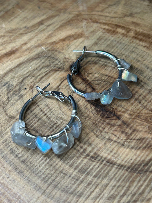 Orecchini chips Labradorite