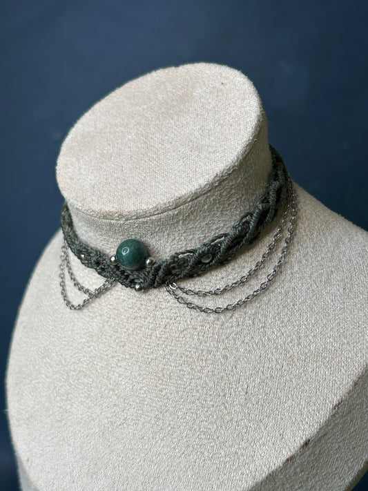 Choker TIERRA con Agata muschiata