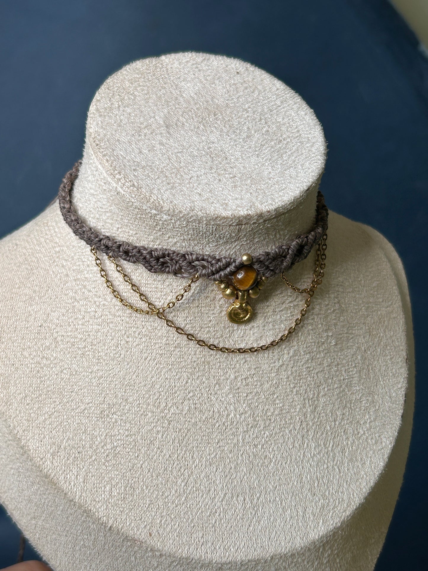 Choker AGUA con Occhio di Tigre