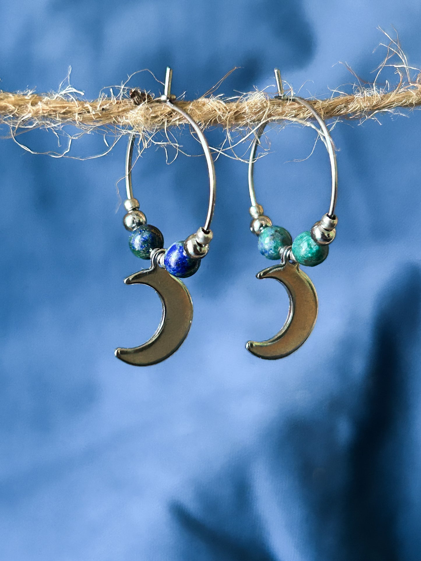 Orecchini NewMoon con Crisocolla