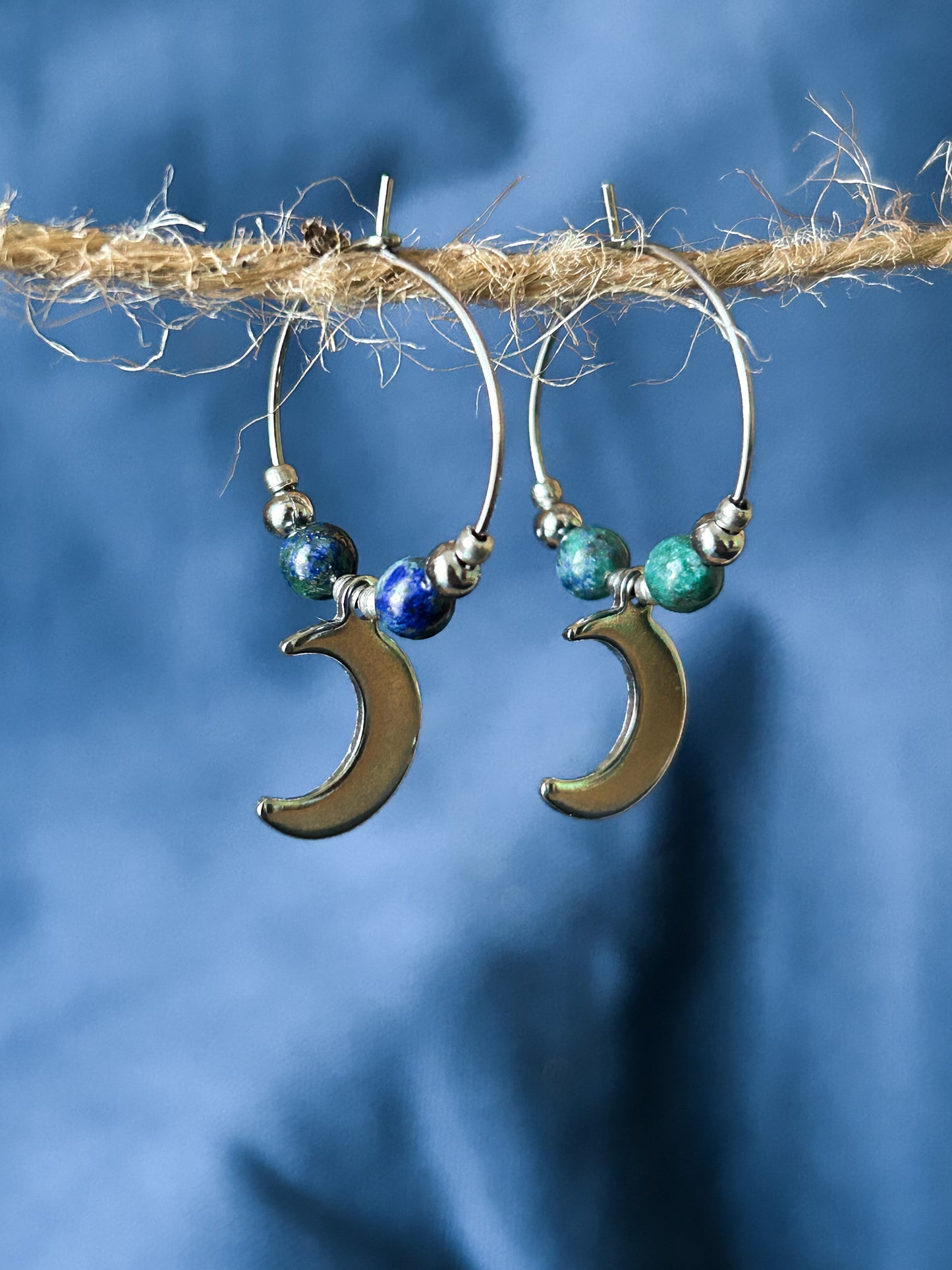 Orecchini NewMoon con Crisocolla