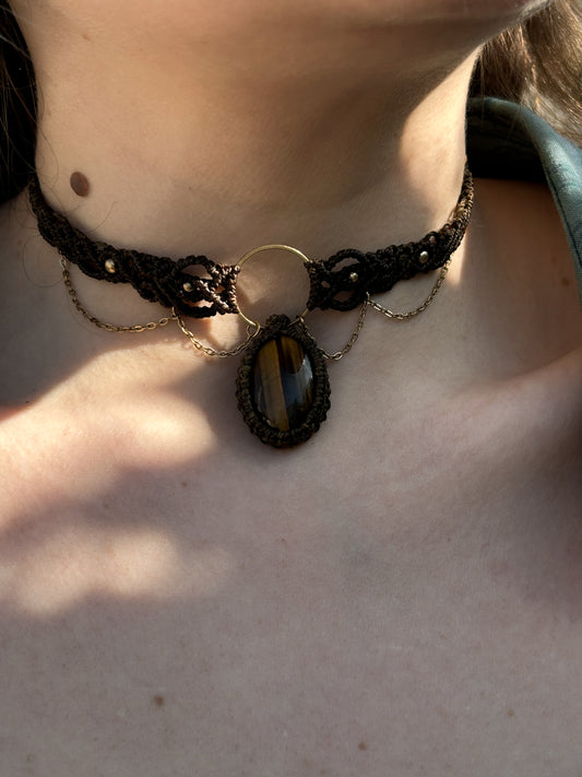 Choker LOLITA con Occhio di tigre