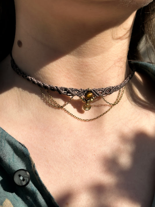 Choker AGUA con Occhio di Tigre