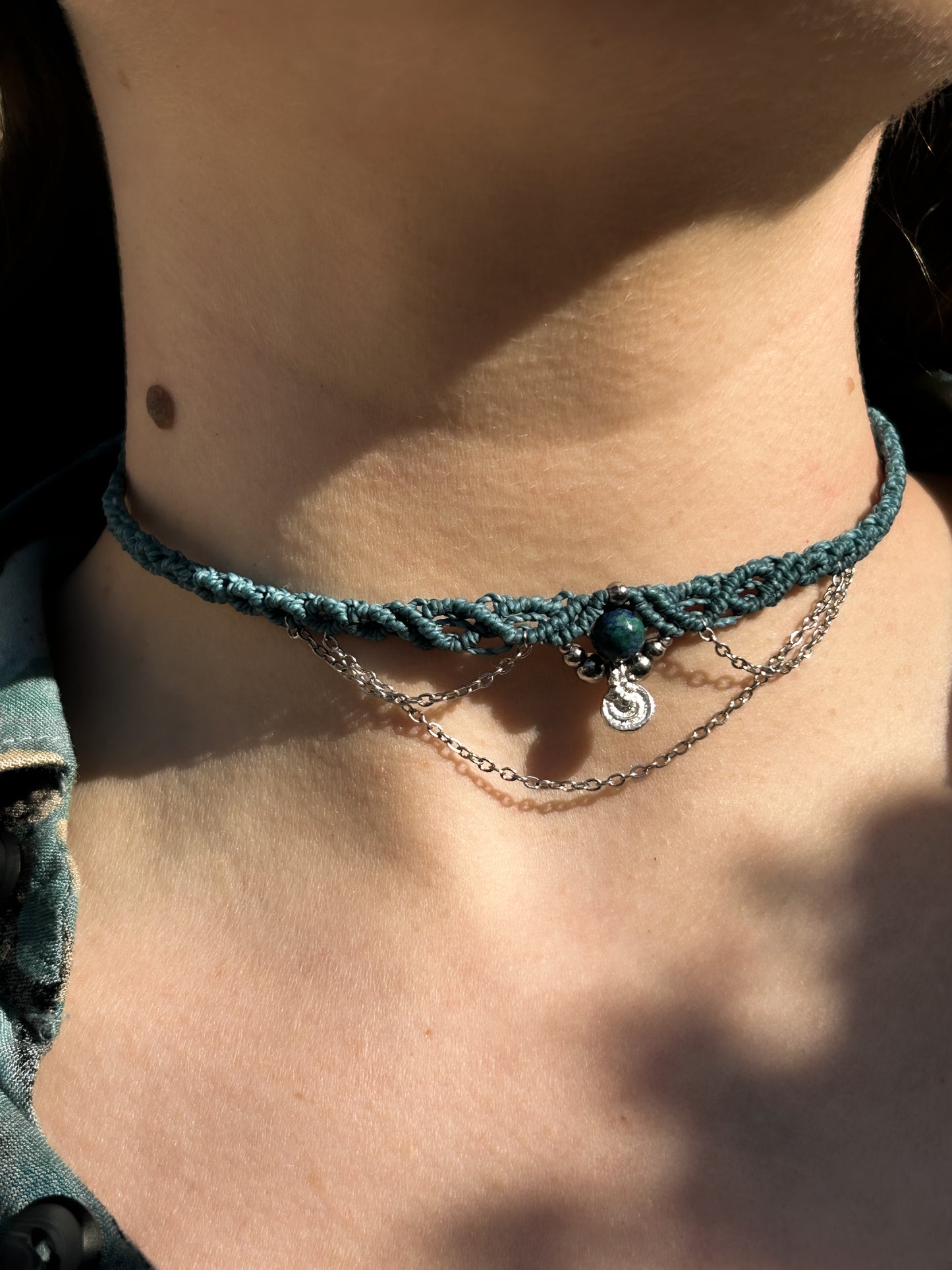 Choker AGUA con Lapis Crisocolla