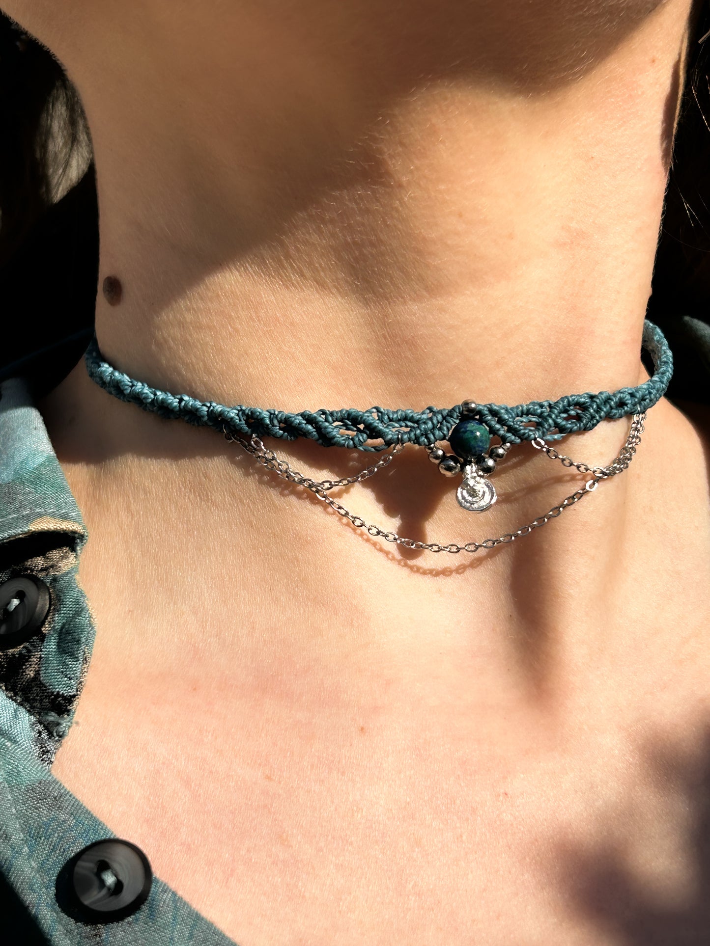 Choker AGUA con Lapis Crisocolla