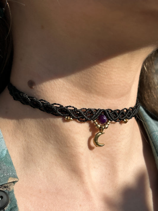 Choker LUNATICA con Ametista