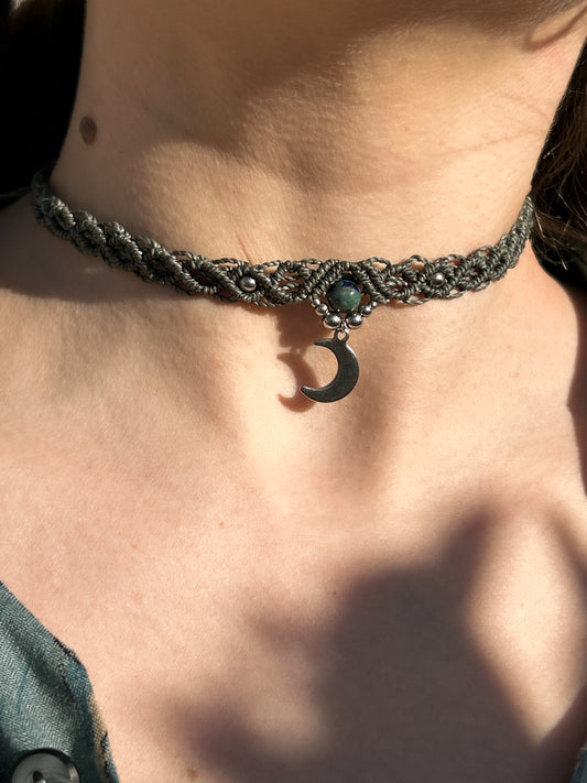 Choker LUNATICA con Lapis crisocolla