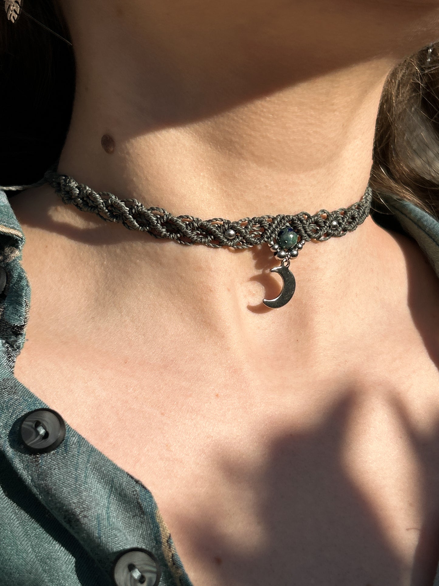 Choker LUNATICA con Lapis crisocolla