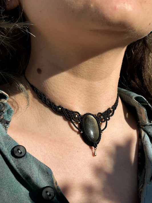 Collana LEYLA con Ossidiana Dorata