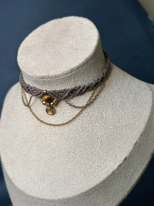 Choker AGUA con Occhio di Tigre