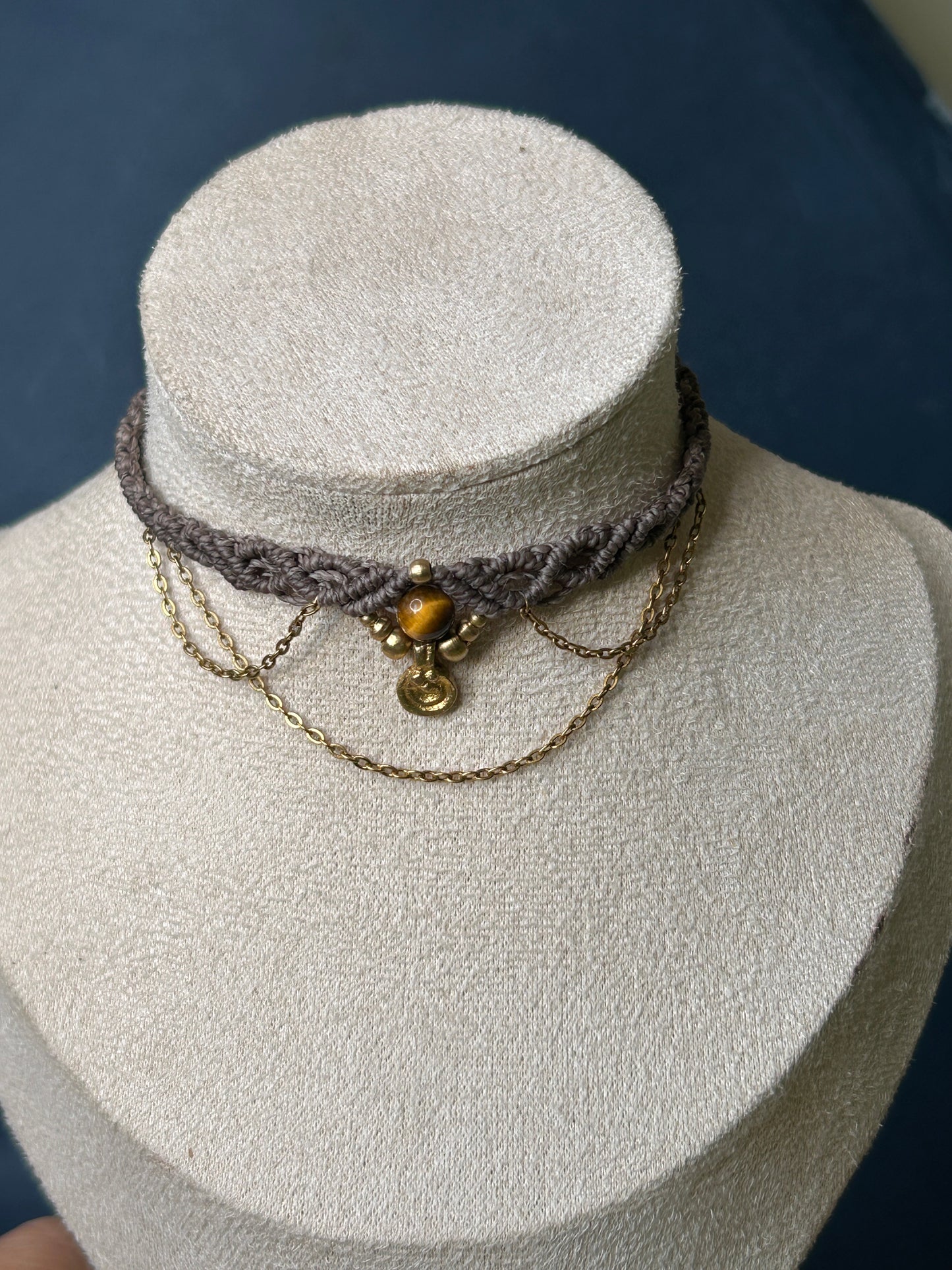 Choker AGUA con Occhio di Tigre