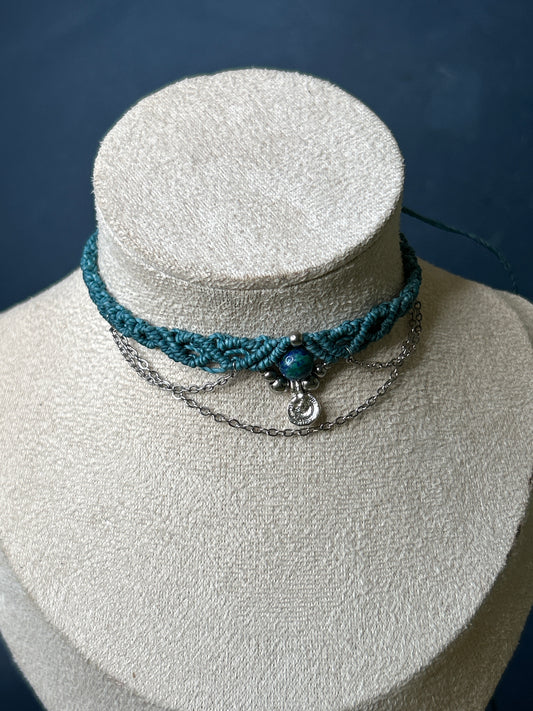 Choker AGUA con Lapis Crisocolla